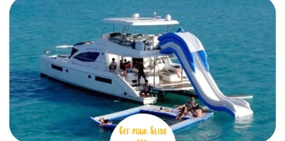 boat with slide cancun
