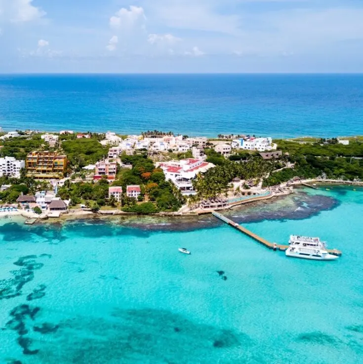 Isla Mujeres Day Trip Cancun with clear Caribbean water and scenic island views