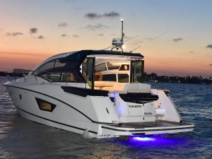 Luxury yacht and private boat rental near Sunset Admiral Yacht Club Cancun